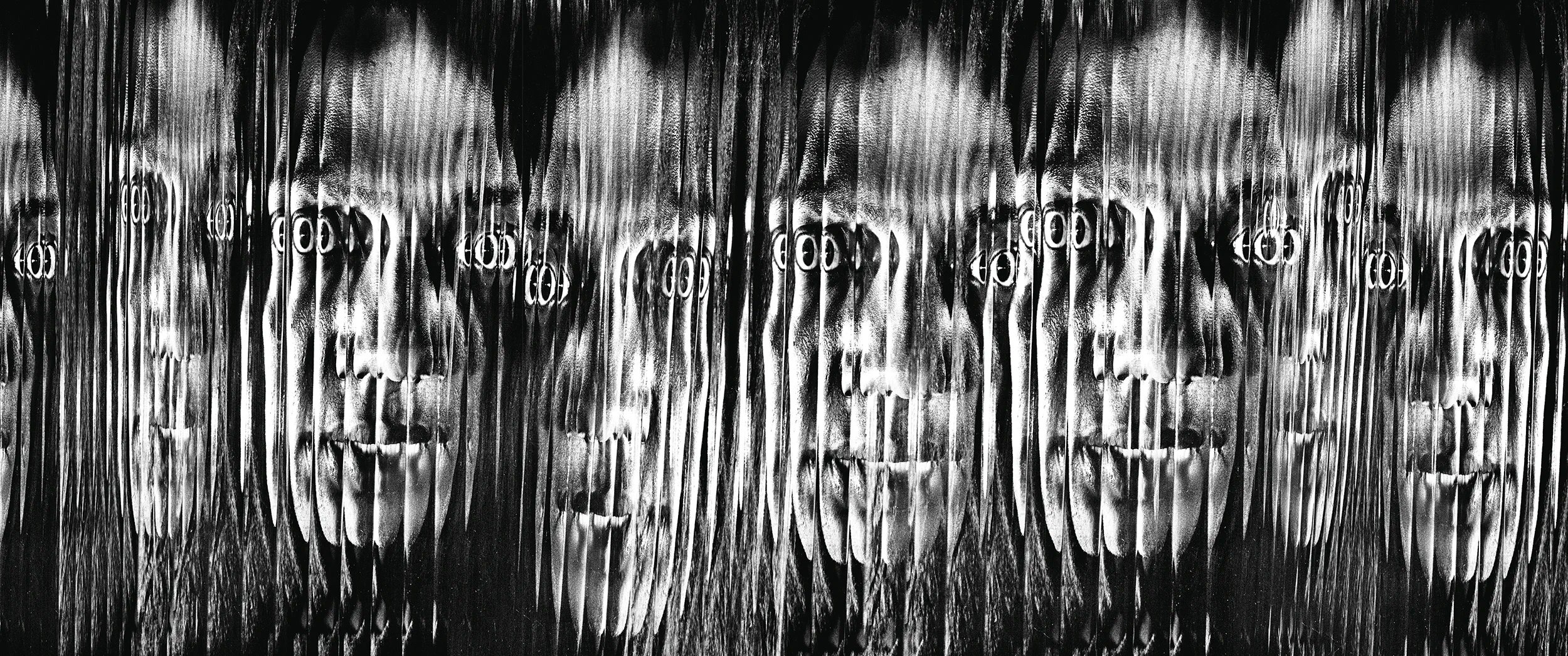 Silver gelatin print montage from AS IF (2026) by Eamonn Doyle, Niall Sweeney, David Donohoe, at the International Centre for the Image.